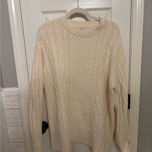a new day Cream Cable Knit Sweater
